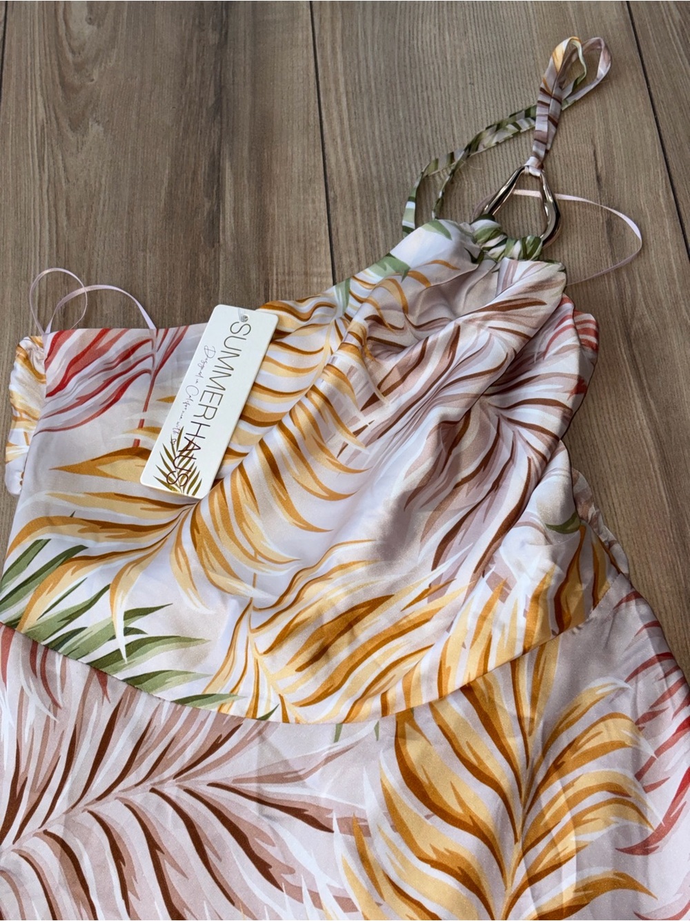 NWT SUMMERHAUS DESERT PALM ONE SHOULDER MAXI Large - Picture 10 of 11